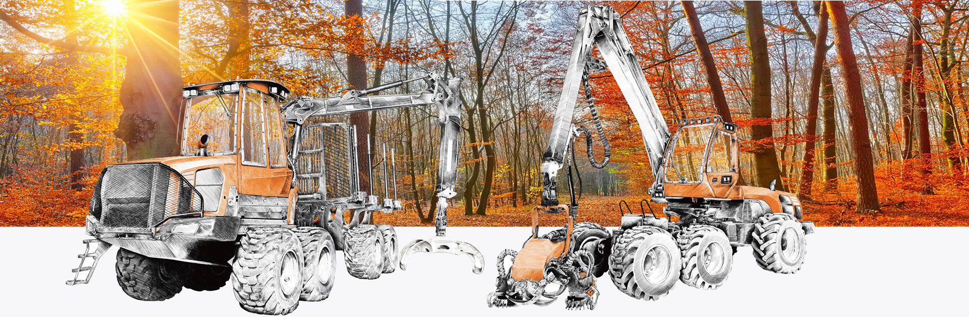Zeichnungen von Forstgeräten